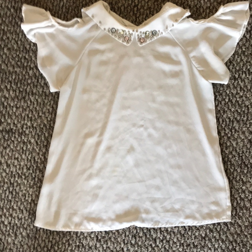 Bare shoulder collared dress top